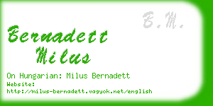 bernadett milus business card